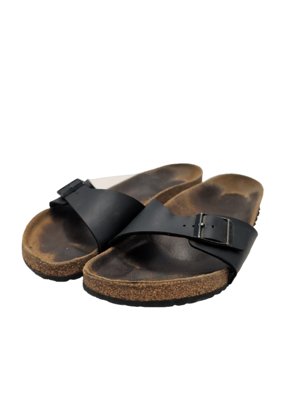 Birkenstock Black Leather Slide Sandals